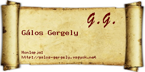 Gálos Gergely névjegykártya